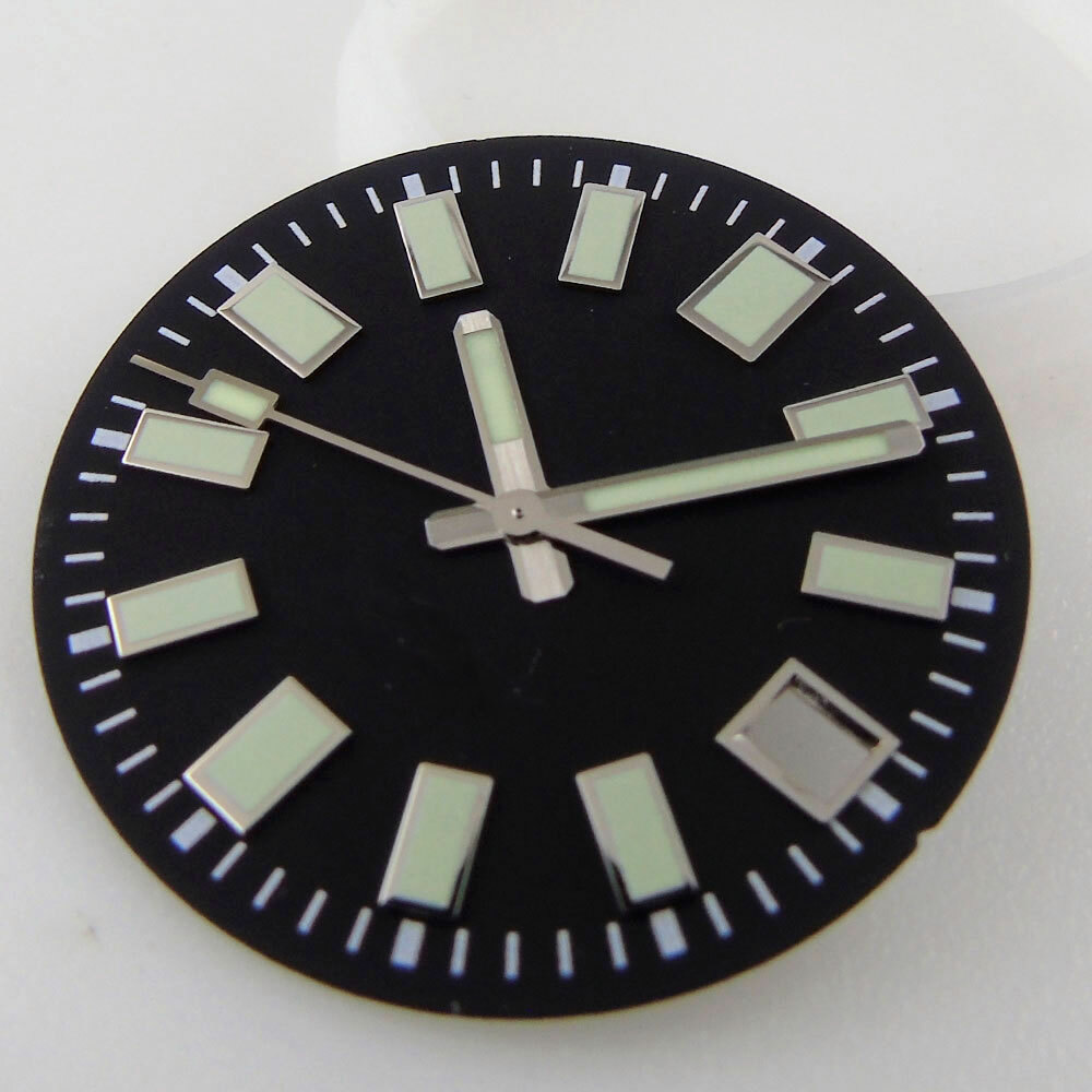 Super Lume 29mm Watch Dial+Solid Japan C3 Lume Hands Fit For NH35 Movement Date