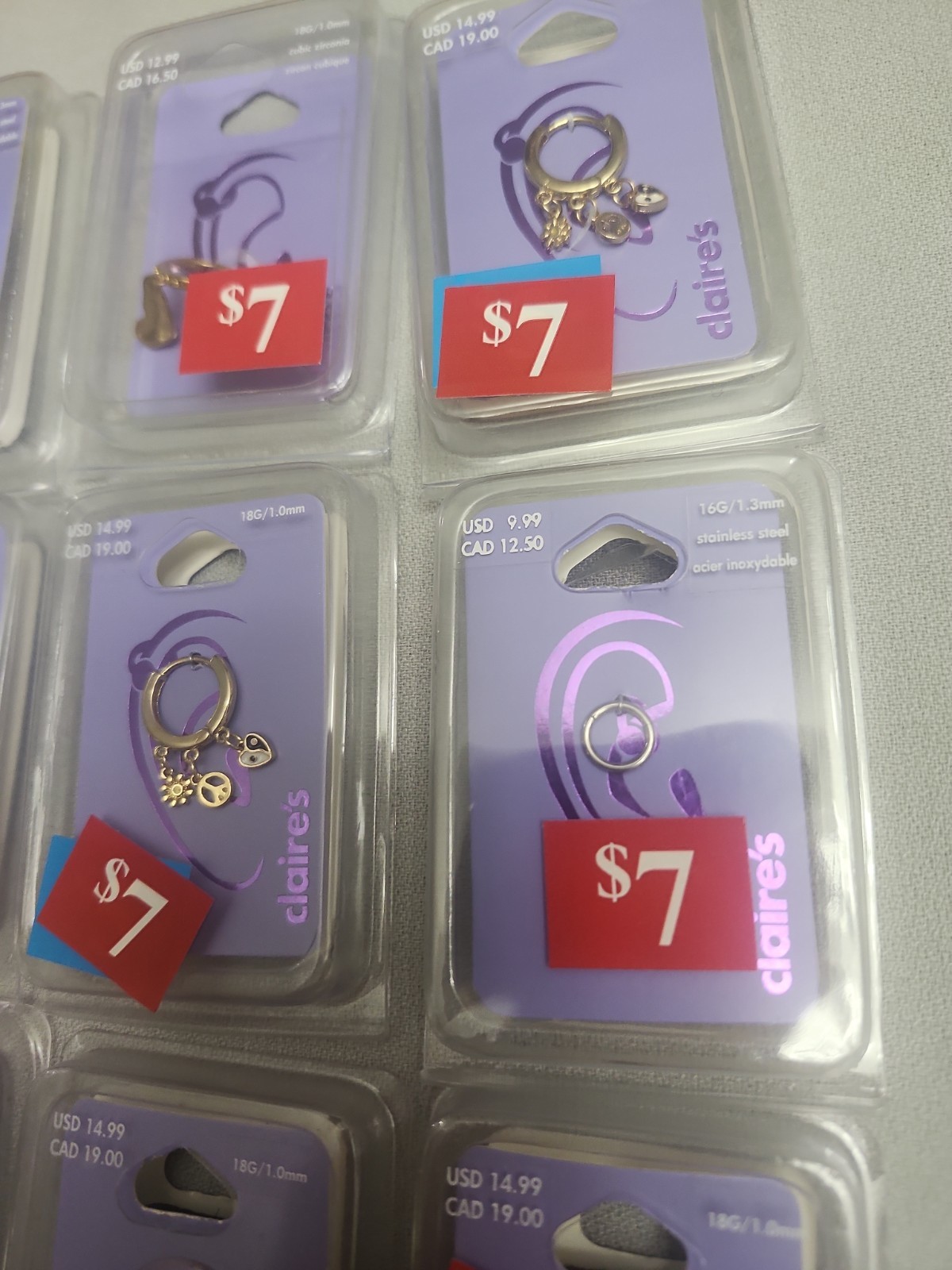 Claire’s Ear Jewelry Bulk Lot 18 Pieces