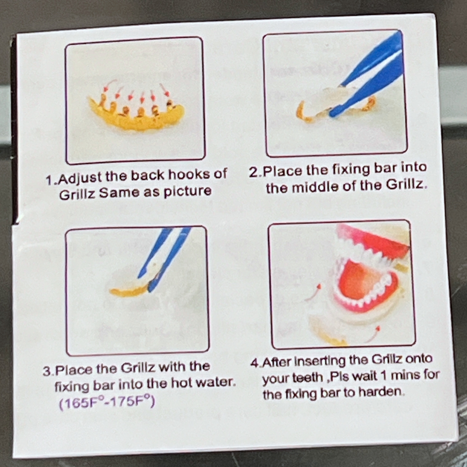 Real Solid 925 Sterling Silver White Enamel Grillz Top & Bottom Teeth Grills Set