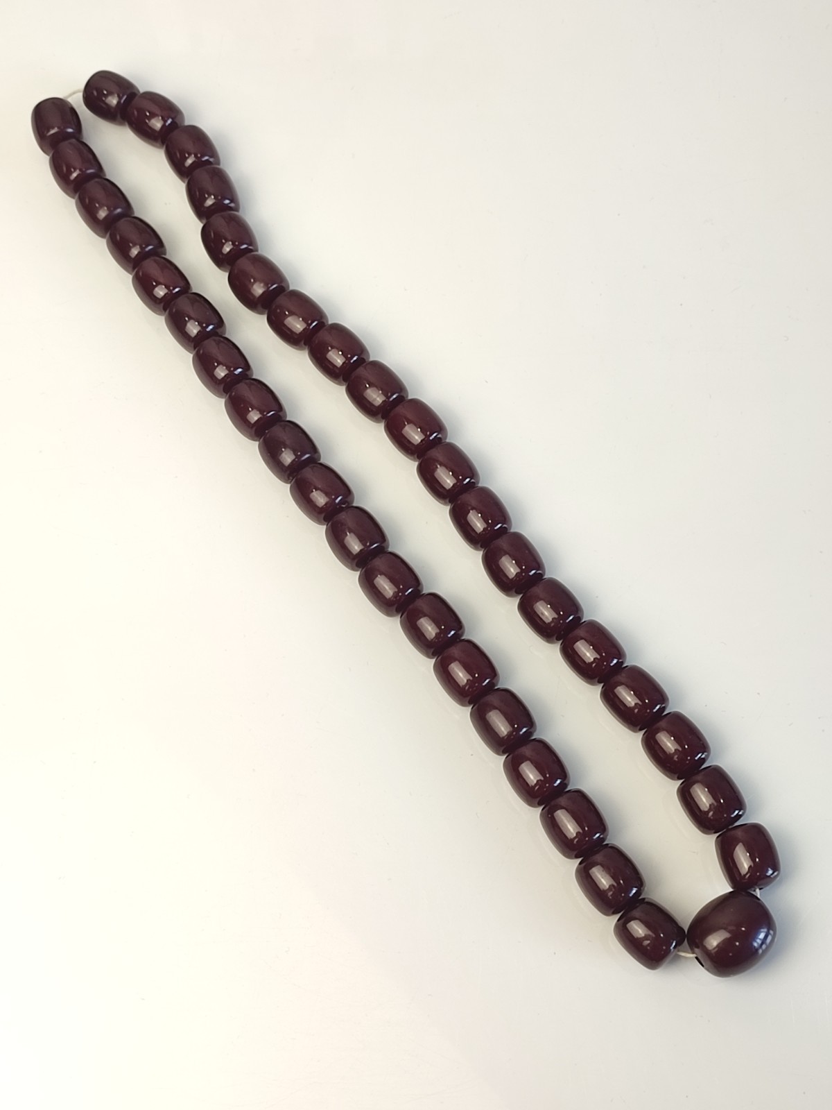 Antique Cherry Faturan Bakelite Necklace Large Beads 180g/70cm RARE Vintage