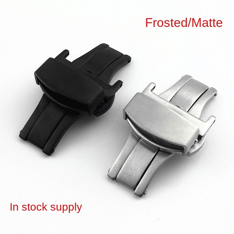 Premium Brushed Stainless Steel Butterfly Buckle Metal Clasp 12 14 16 18 20mm