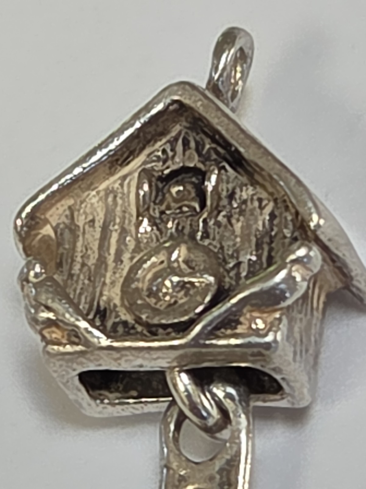 Sterling Silver ~ Cuckoo Clock Charm ~ VERY NICE BIRDS~ Pendulum Moves ~ VINTAGE