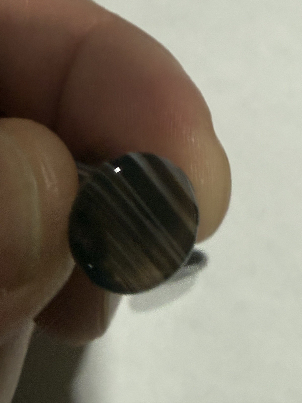 00G 10mm Black Banded Agate Stone Single Flare Plugs Pair Natural Stone Gauges