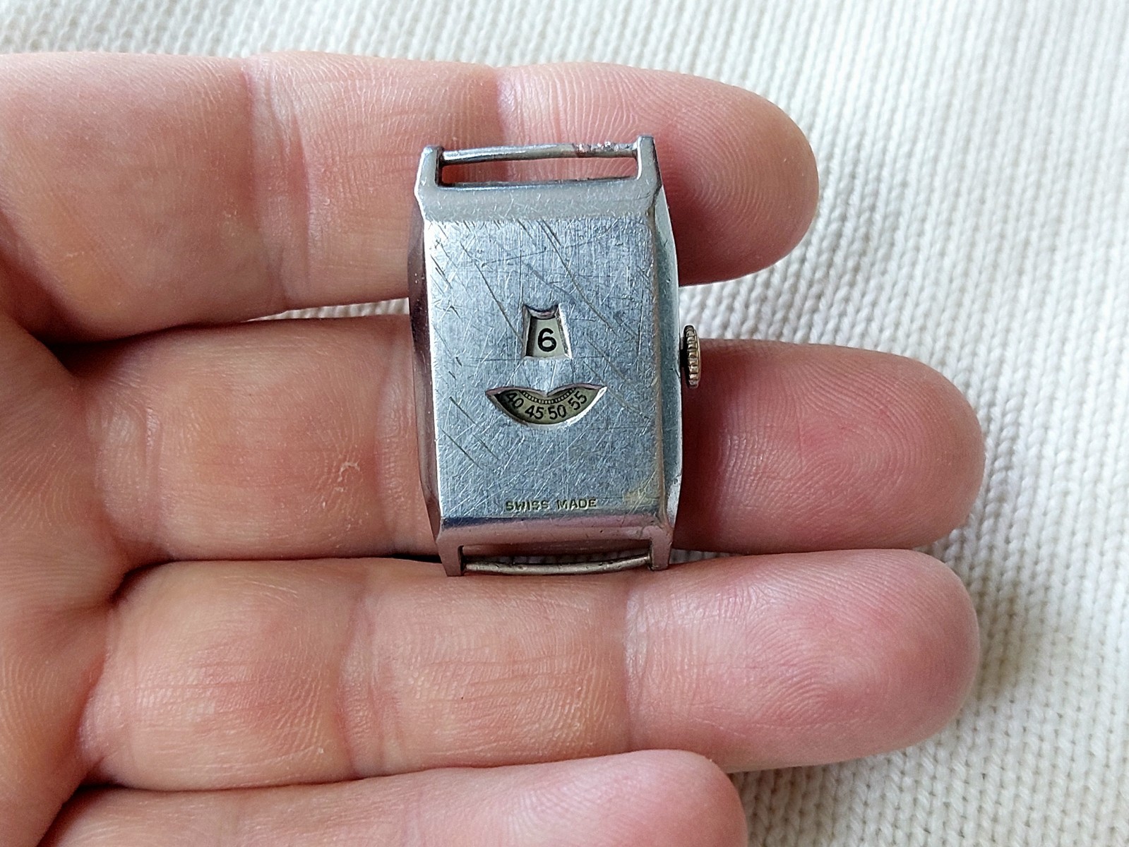 Jump hour vintage art deco tank watch 30s