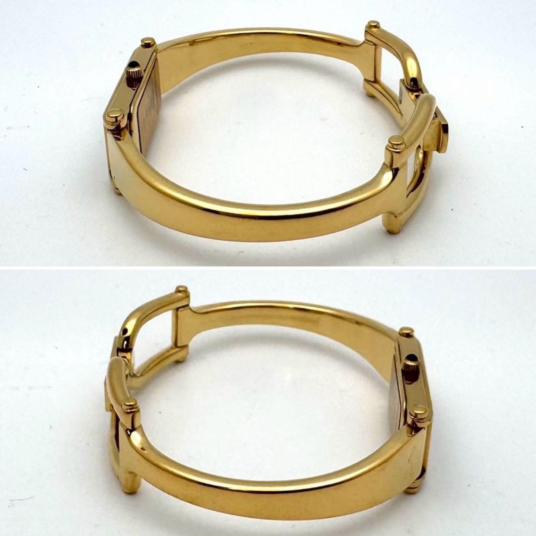 GUCCI 1500L Wristwatch Shell Dial Gold Horsebit Quartz / Square
