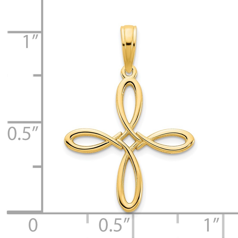 14k Yellow Gold Fancy Celtic Knot Cross Charm Pendant