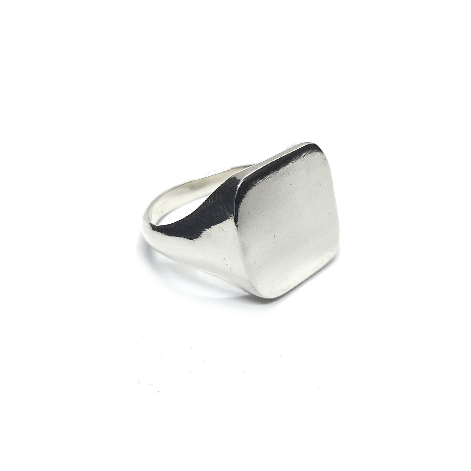 Custom Engraved Sterling Silver Signet Men Ring Plain Solid Genuine Stamped 925