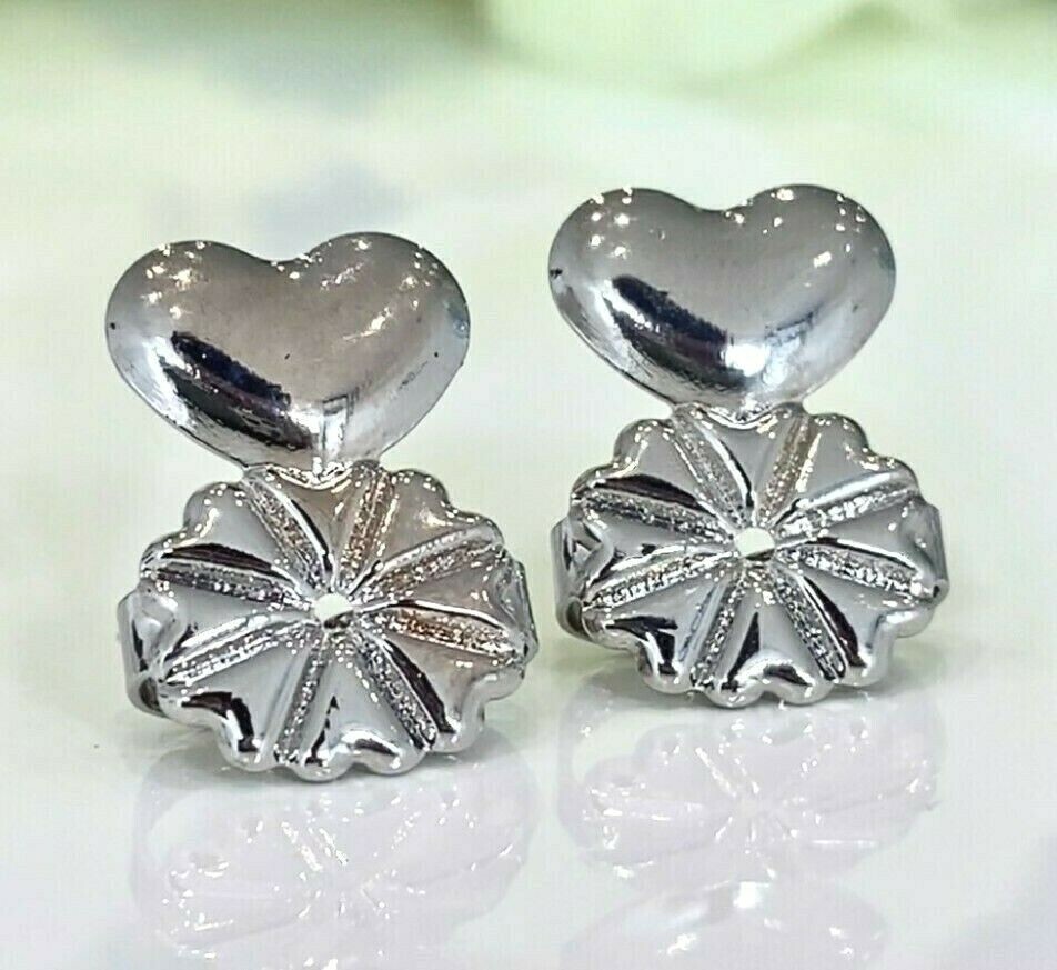 1 Pair Earring Lifters Silver Women Earring Backs for Droopy Ears Hypoallergenic