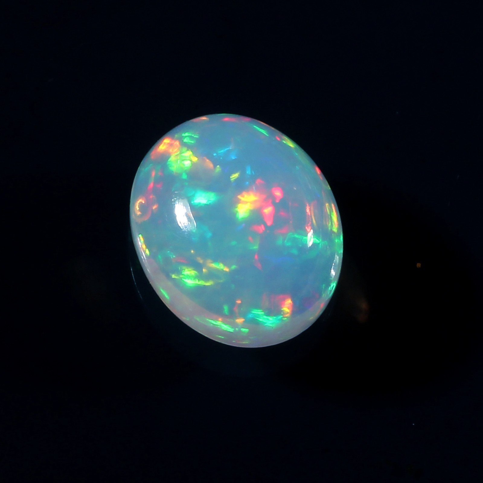 AAA Natural White Opal 3.70 Ct Ethiopia Welo Multi Fire Oval Cabochon Nc344