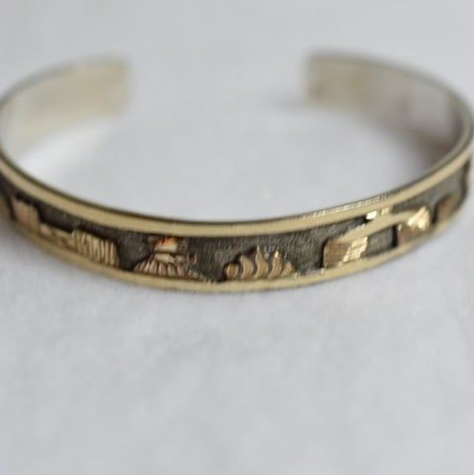 Vintage 12K GF/Sterling Silver Lloyd Becenti Jr BCT Story Teller 7″ Bracelet