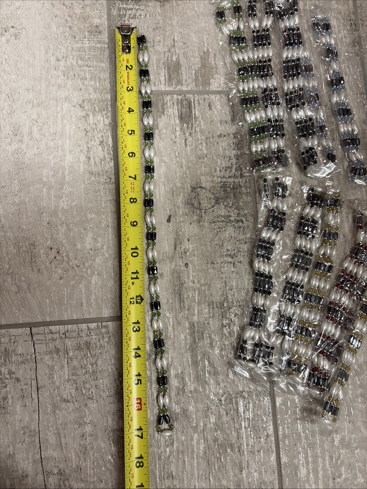 Lot Of 12 Magnetic Hematite Bracelet Anklet Necklace 3 row Variation Of Colors