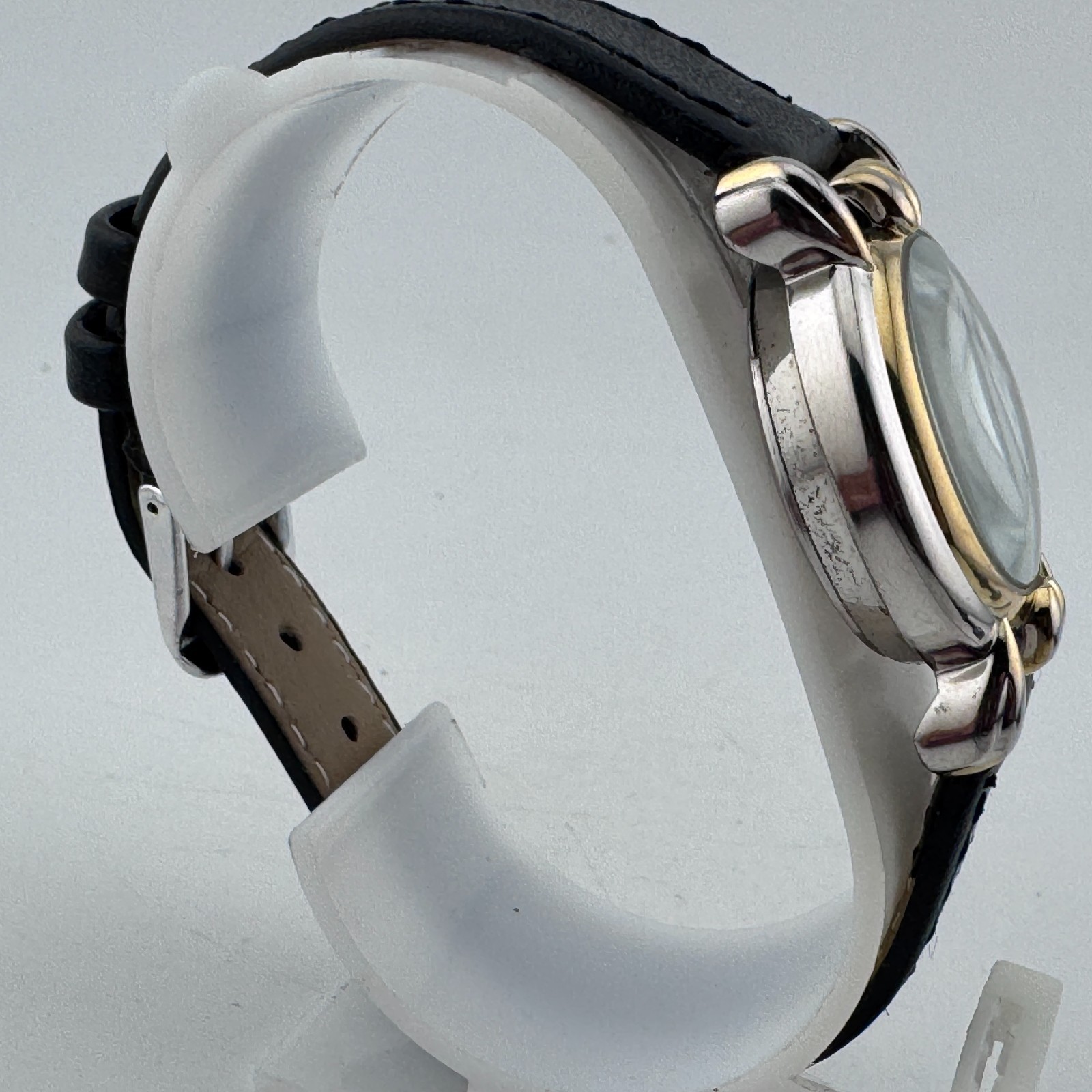 VTG Japan Movt Quartz Watch Women Moon Phase Dual Tone Leather Analog New Batter