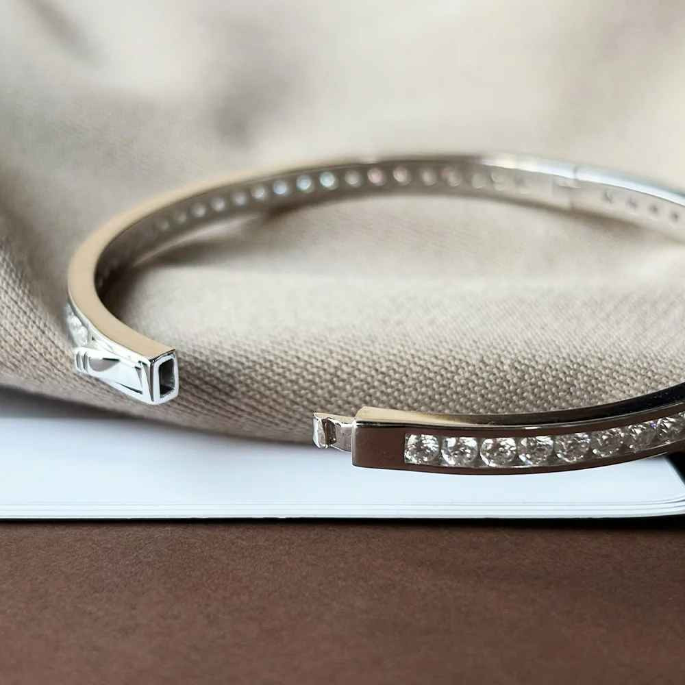 6CT Lab Created Diamond Bangle Bracelet 925S Silver Bracelet Fine Jewelry Gift