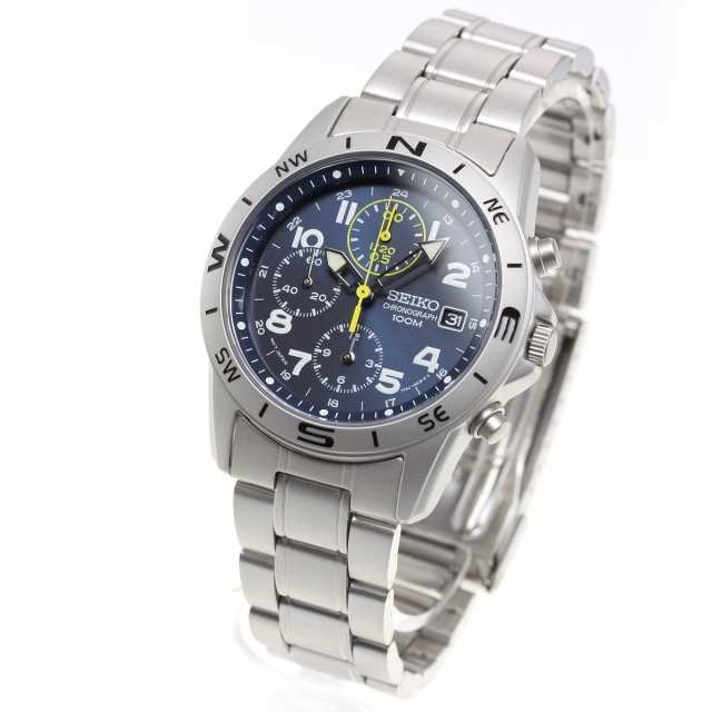 Seiko Chronograph SND379P1 Blue Dial Stailess Steel Quartz Watch Men