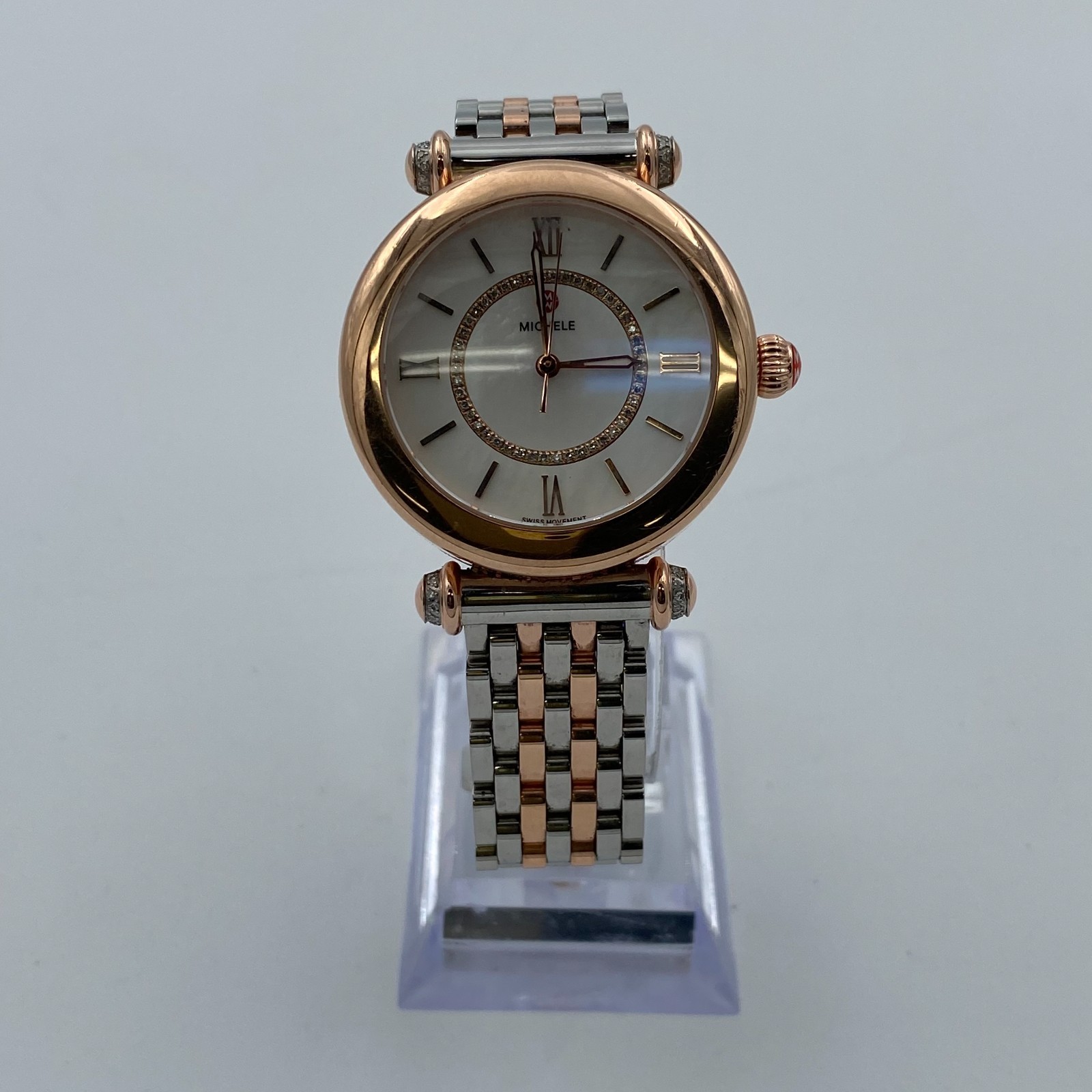 Michele Diamond Caber Mid Watch Gold Two Tone