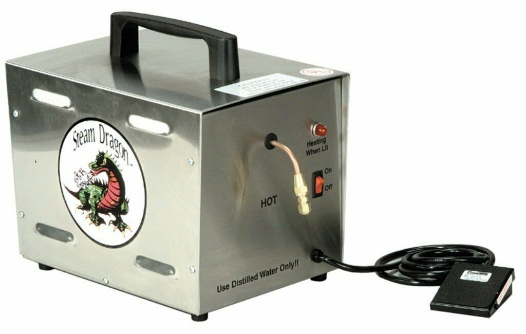 Silver Steam Dragon Portable Jewelry Cleaner Steamer Foot Pedal 90-125 PSI