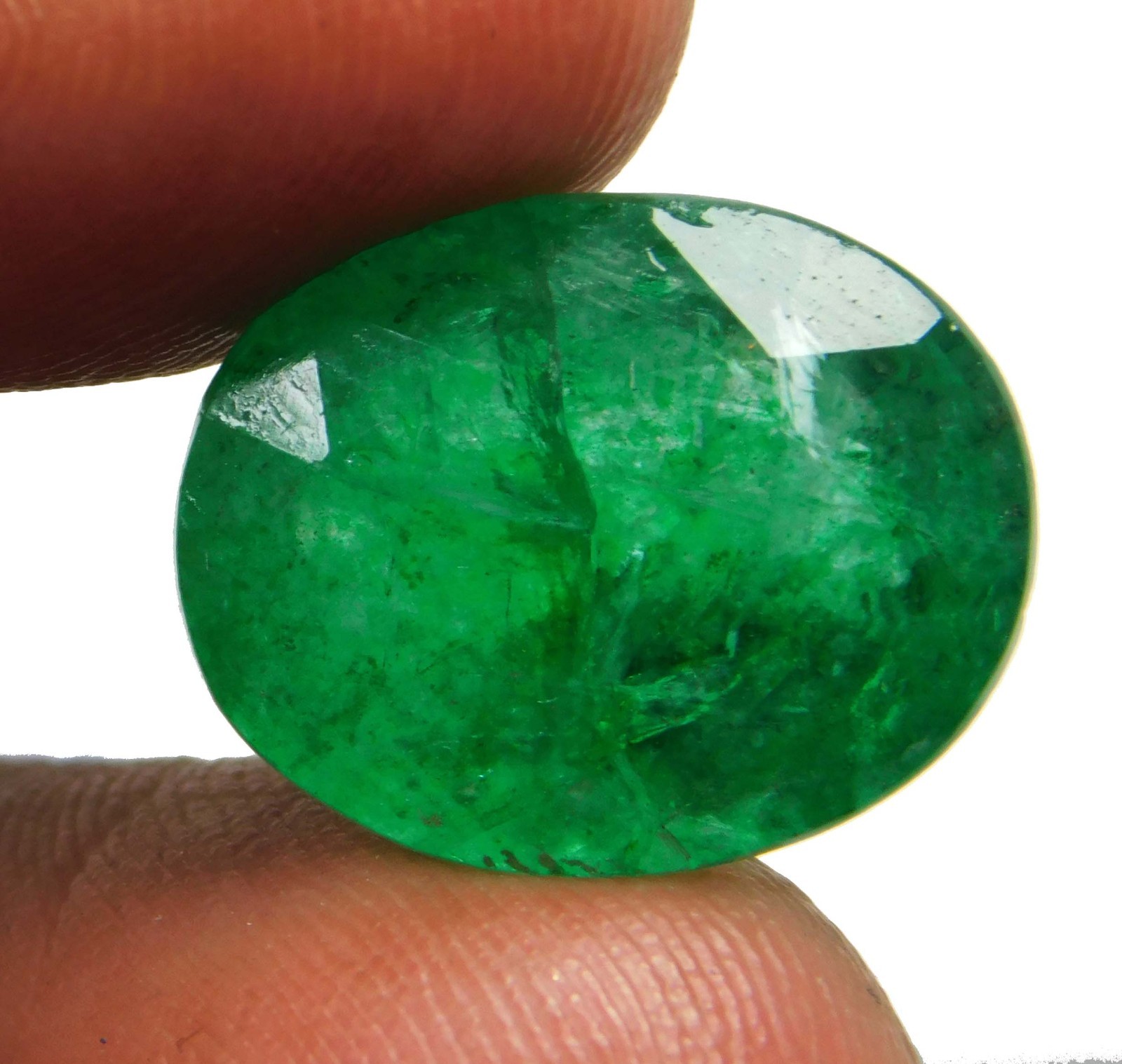 8.60 ct First-Class OVAL 15.4 x 12.2 mm Colombia Green Natural Emerald Gemstone