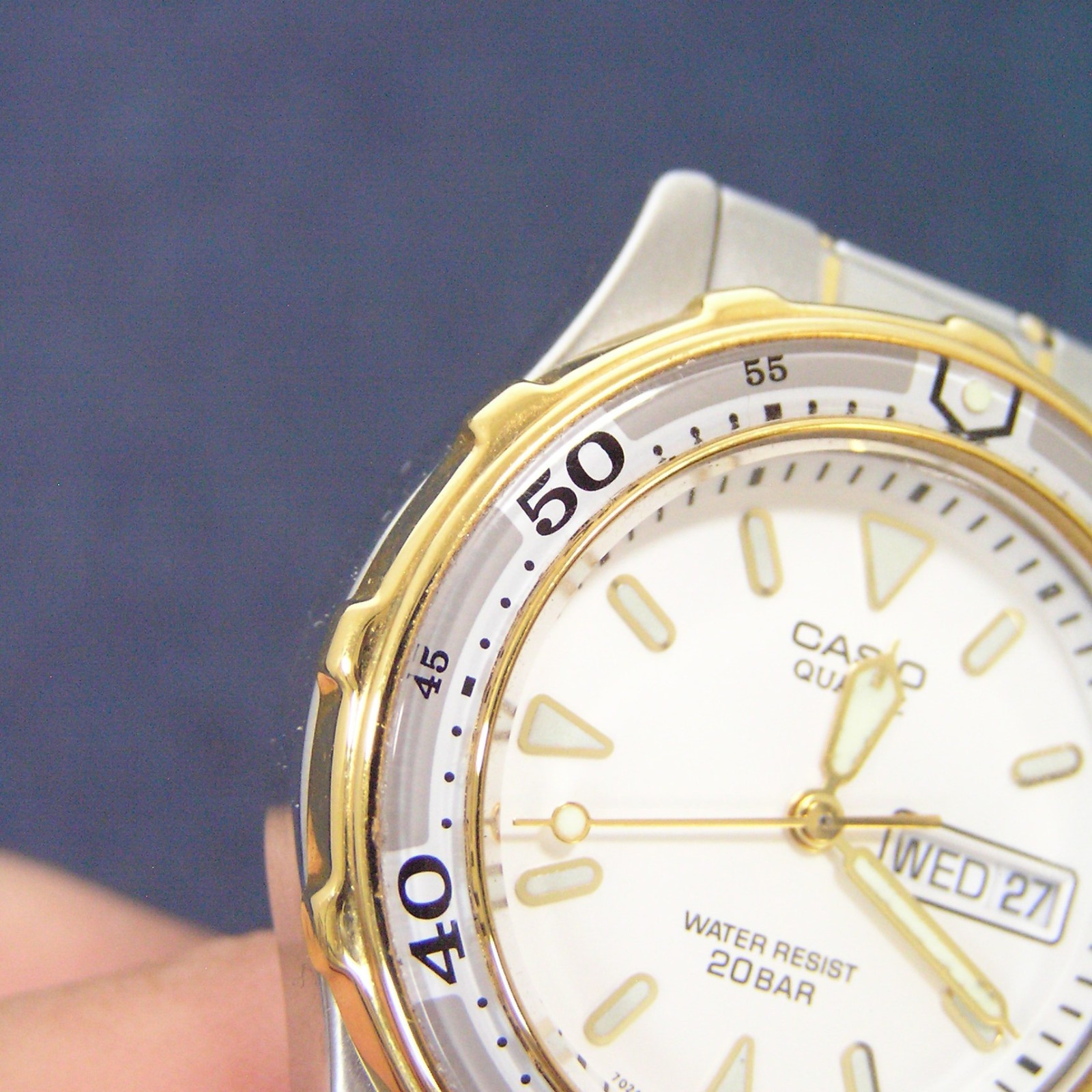 CASIO MARLIN MD-715 90s Retro Dive Watch Rare Japan Imported 200m Silver Quartz