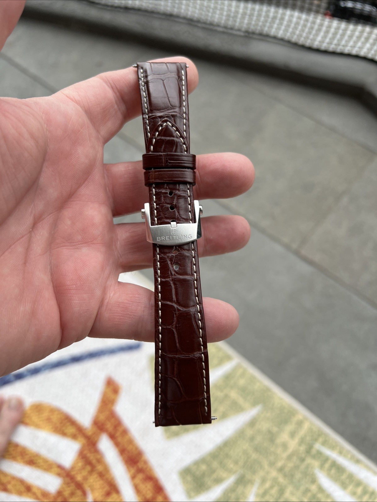 Breitling Croco Strap w Deployment Clasp 22-18 mm Brown