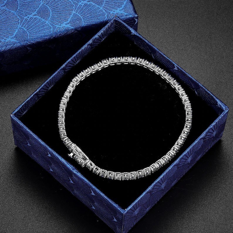Lab Grown DEF/VVS-VS Diamond Unique Tennis Bracelet 14k Gold For Engagement