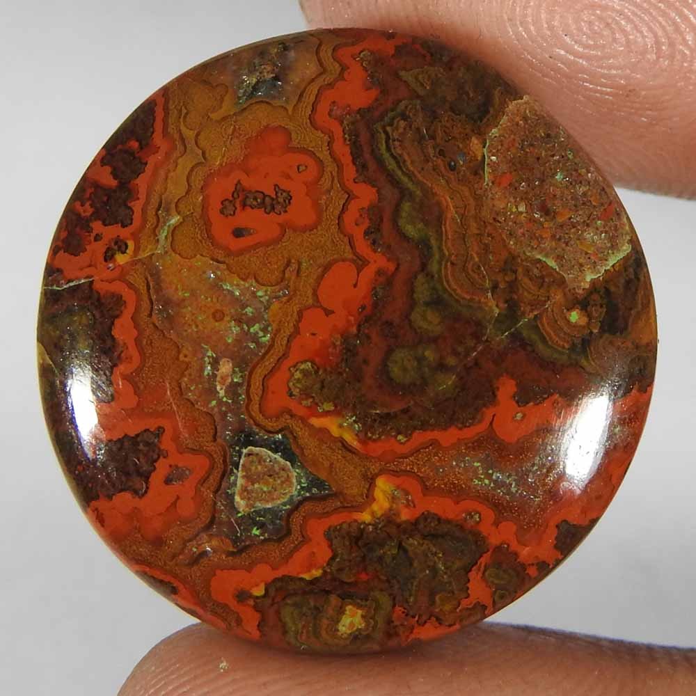 33.35 Ct Natural Moroccan Seam Agate Round Cabochon 24×6 Loose Gemstone