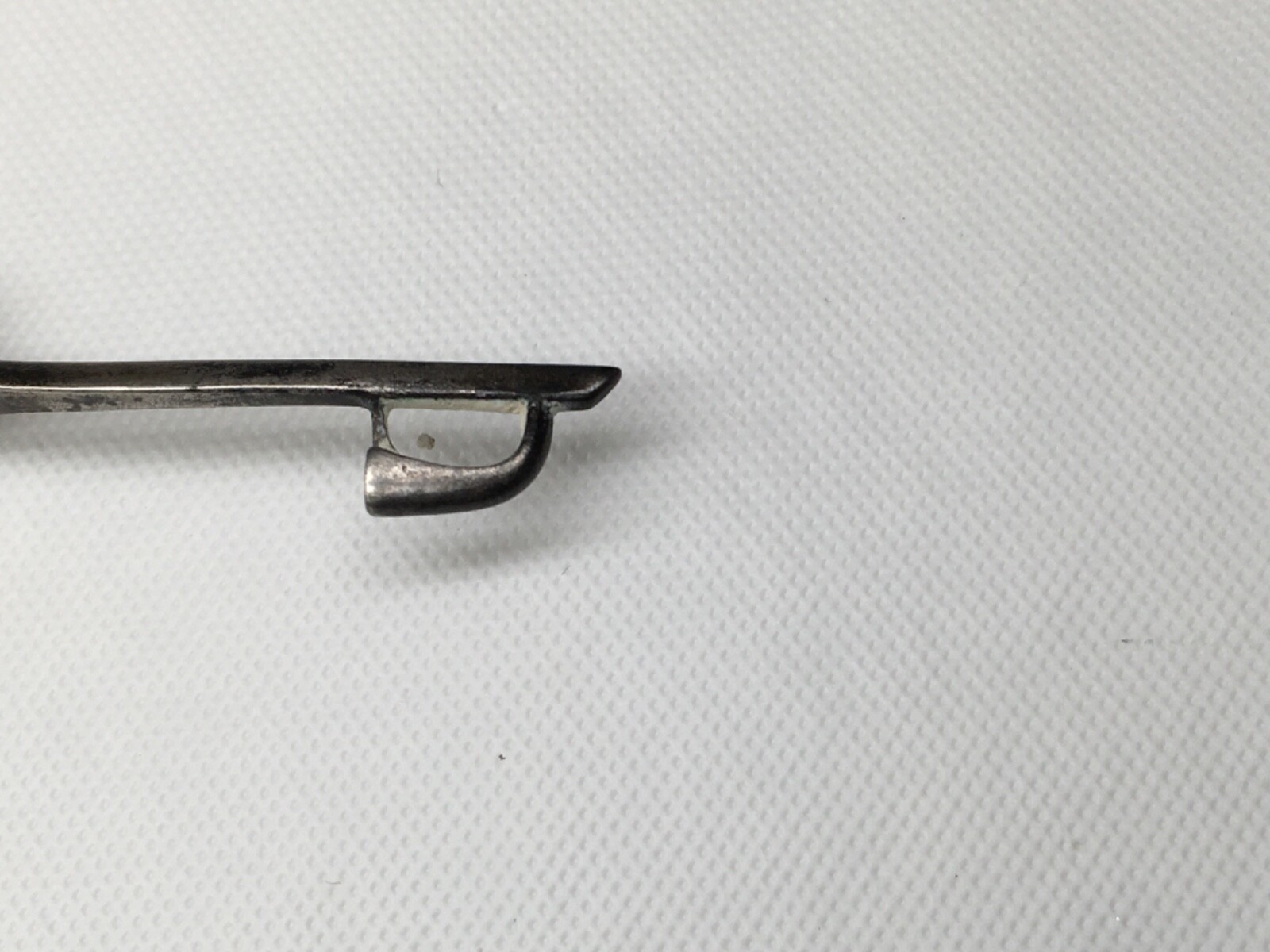 Vintage Brooch Glass OR Natural Purple Stone, 2-3/4″ Long, Unknown Metal.