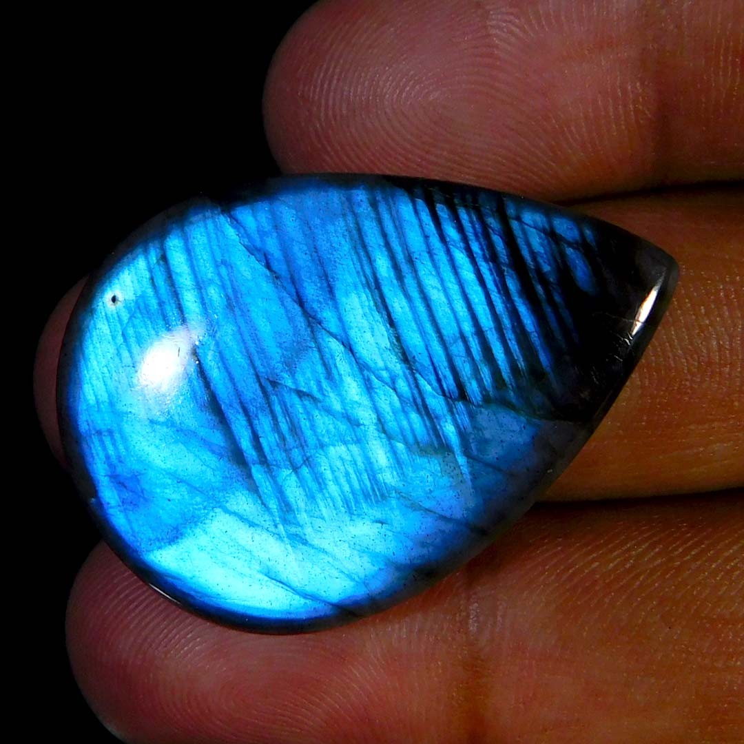 Wholesale 48.45Cts. Natural Miraculous Purple Labradorite Pear Cabochon Gemstone