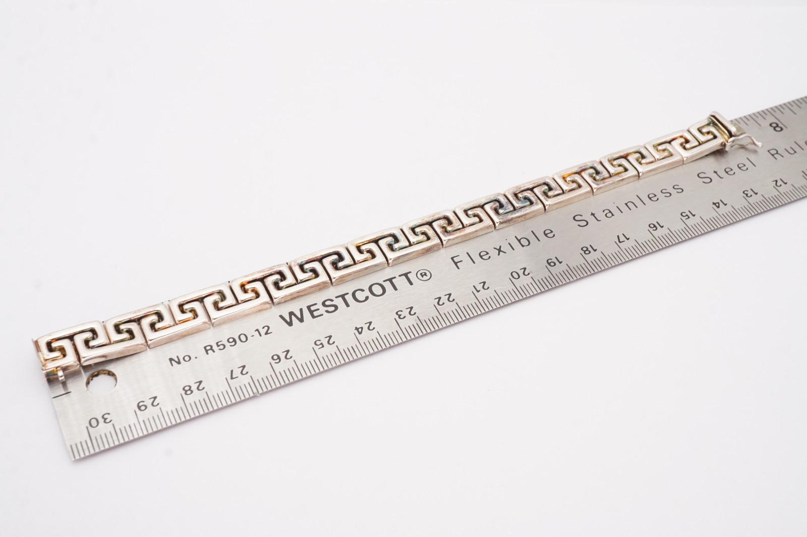 Milor Sterling Silver 925 Greek Key Bracelet 7.25″ Italy