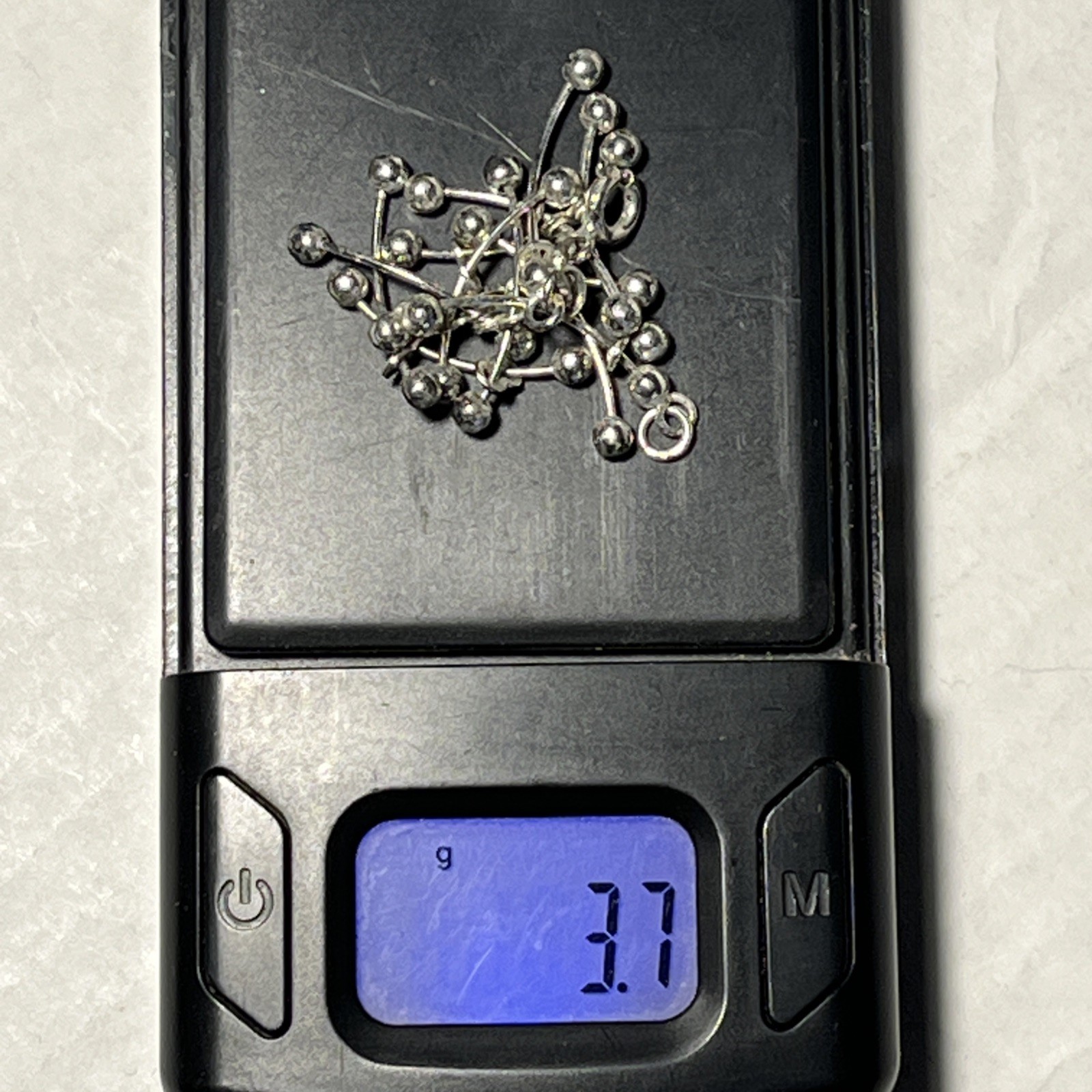 Ball & Bar Links Sterling Silver Stamped 925 Bracelet 3.7 grams 9” In Length