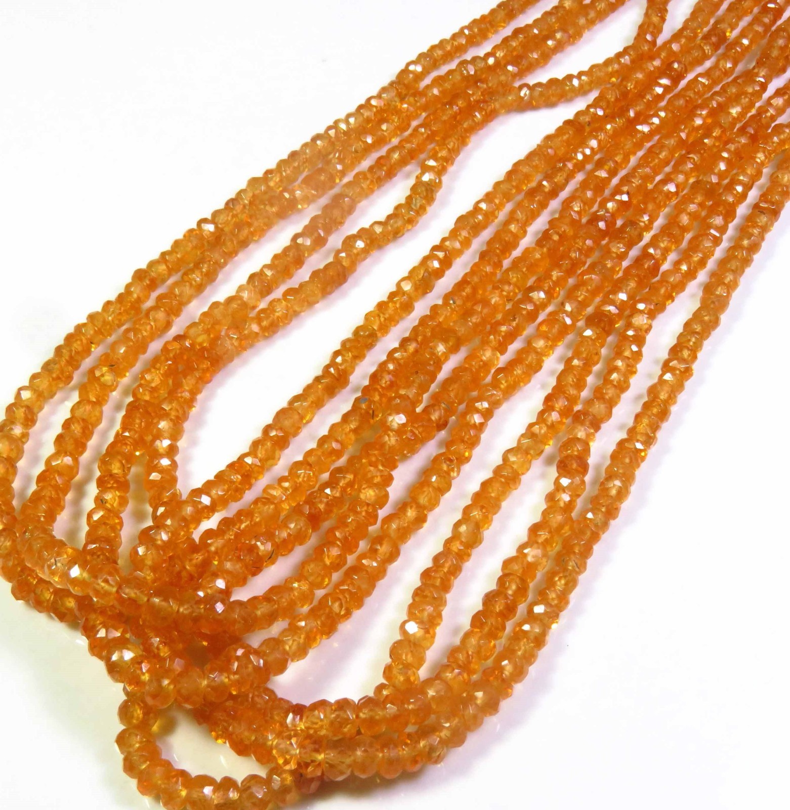 Natural Fanta Garnet Faceted Rondelle Spessartine Beads 8″Strand 2.5-4mm LC-1922