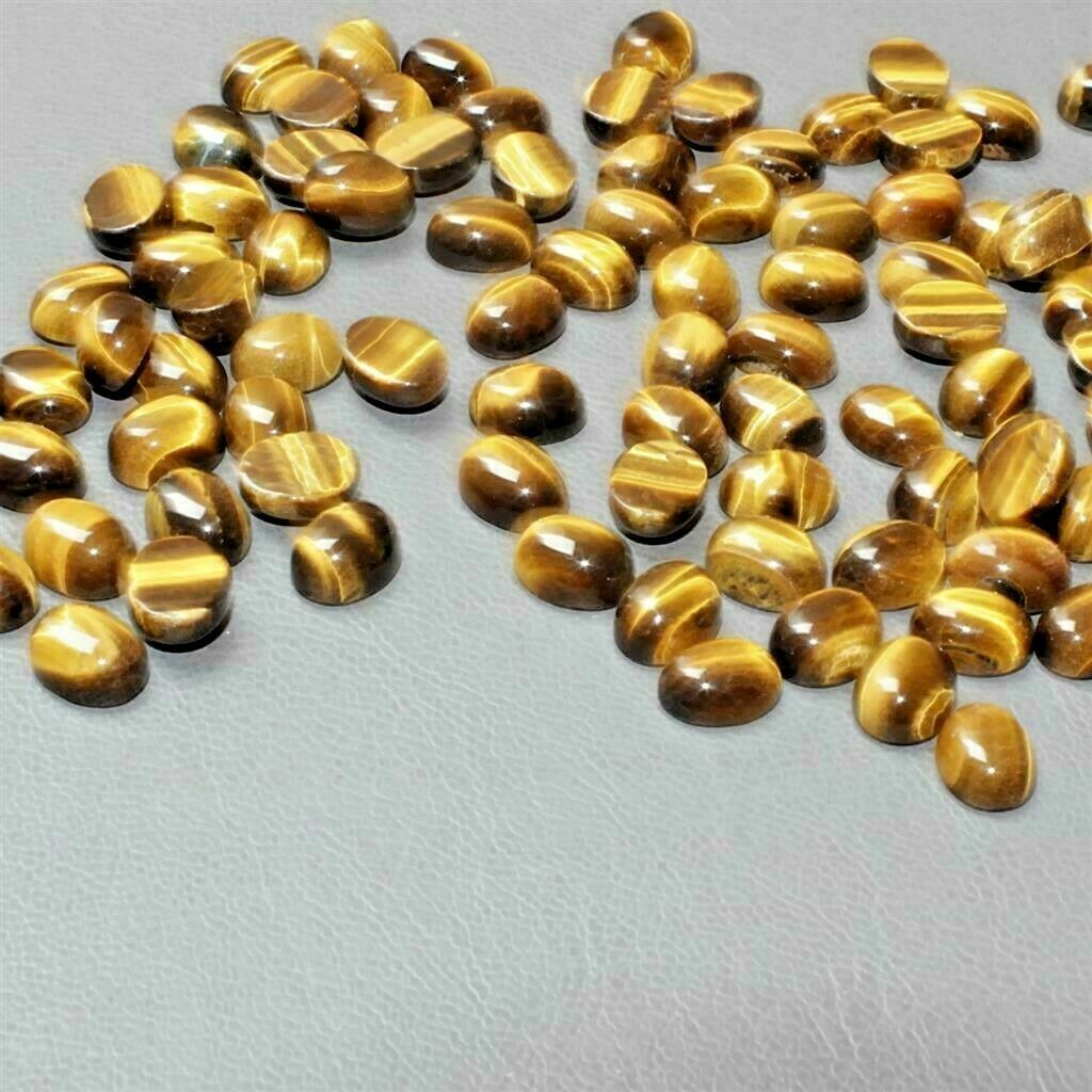 Wholesale Lot of 9x7mm to 12x10mm Oval Natural Tiger’s Eye Loose Calibrated Gems