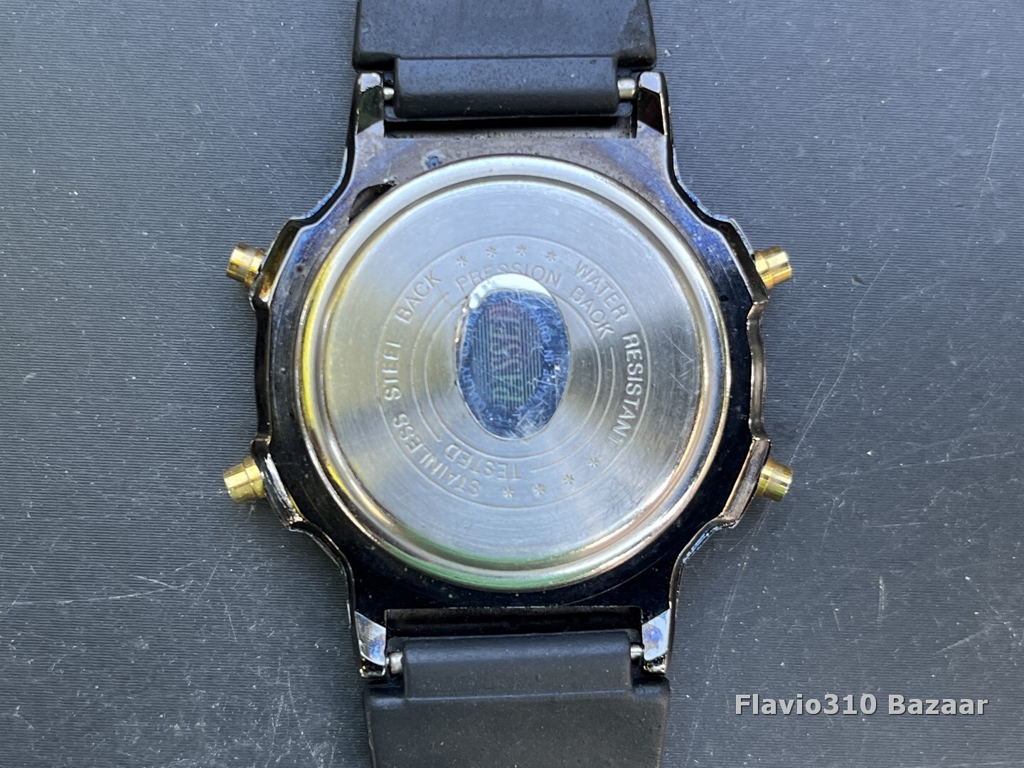 1990’s Vintage QUEMEX Alarm Chronograph 40mm Black Watch – New Battery