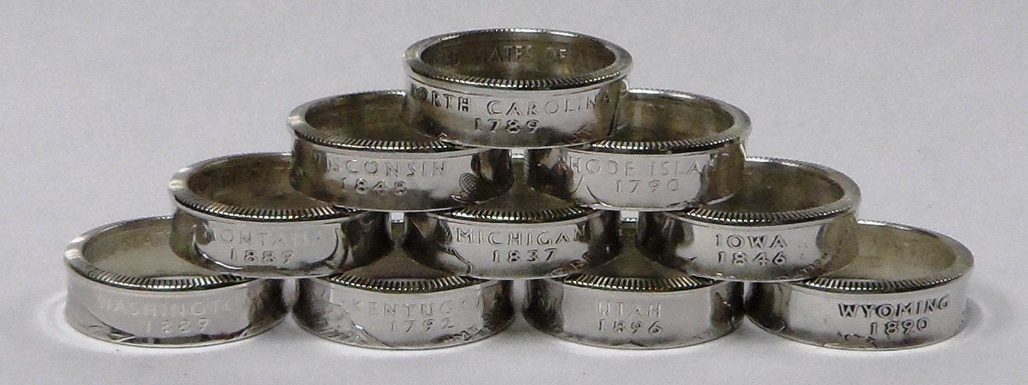 ALABAMA SILVER PROOF US STATE QUARTER RING SIZE 4 -11