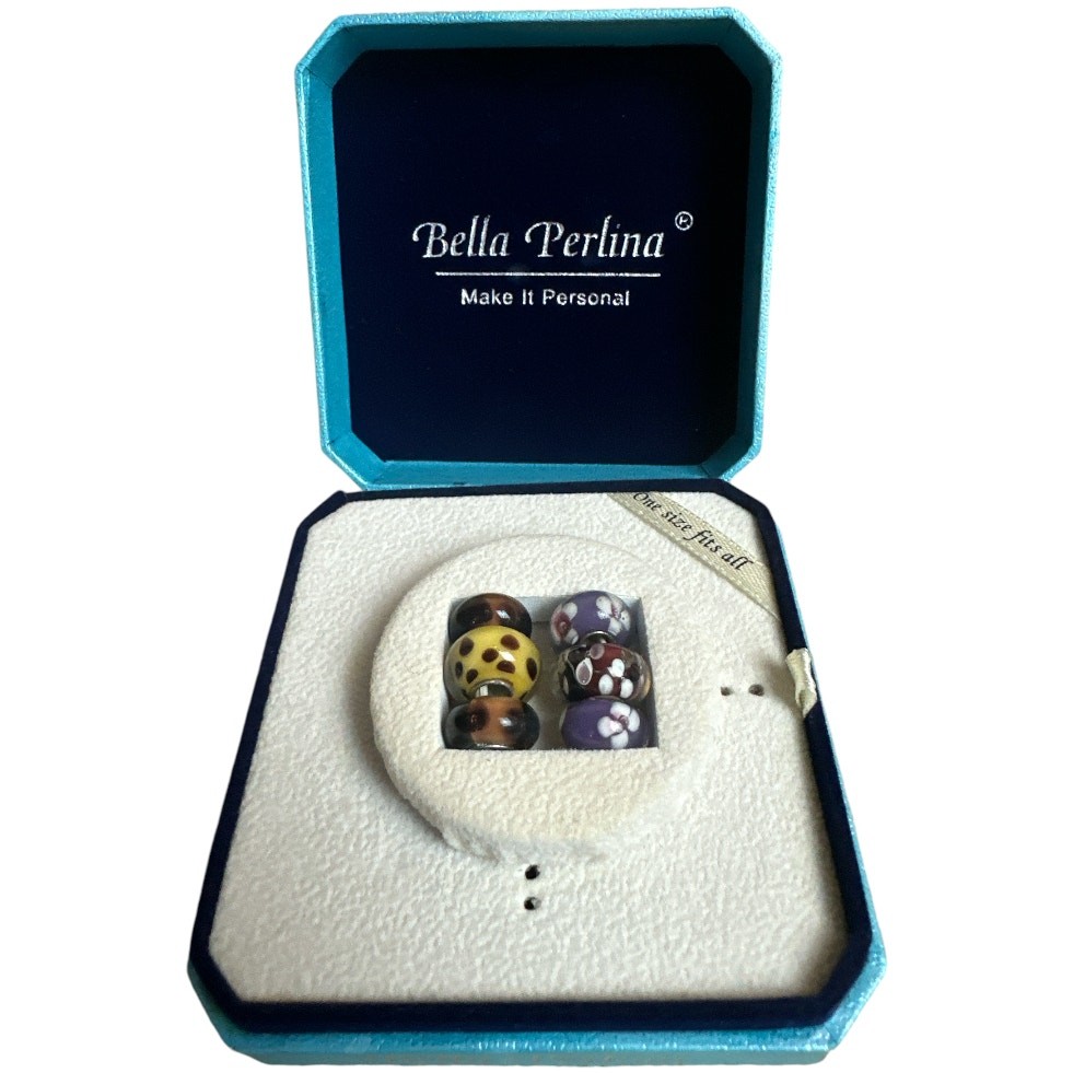 Bella Perlina Glass Charms 6-Piece Set – New In Box!