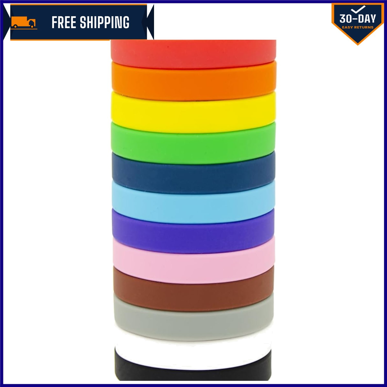 Unisex 8-Inch Stretch Bracelets – Perfect for Parties & Sports Events (12 Pack)