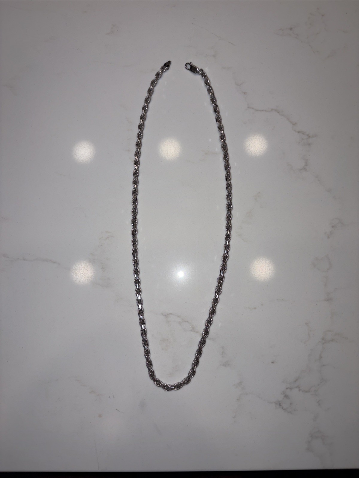 4.3mm Diamond Cut Sterling Silver 925 Italy 22in Rope Chain