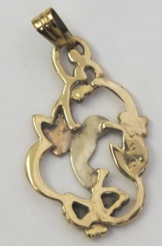 Landstrom’s Black Hills Gold 10k Gold Hummingbird Pendant 1.1g (NO CHAIN)