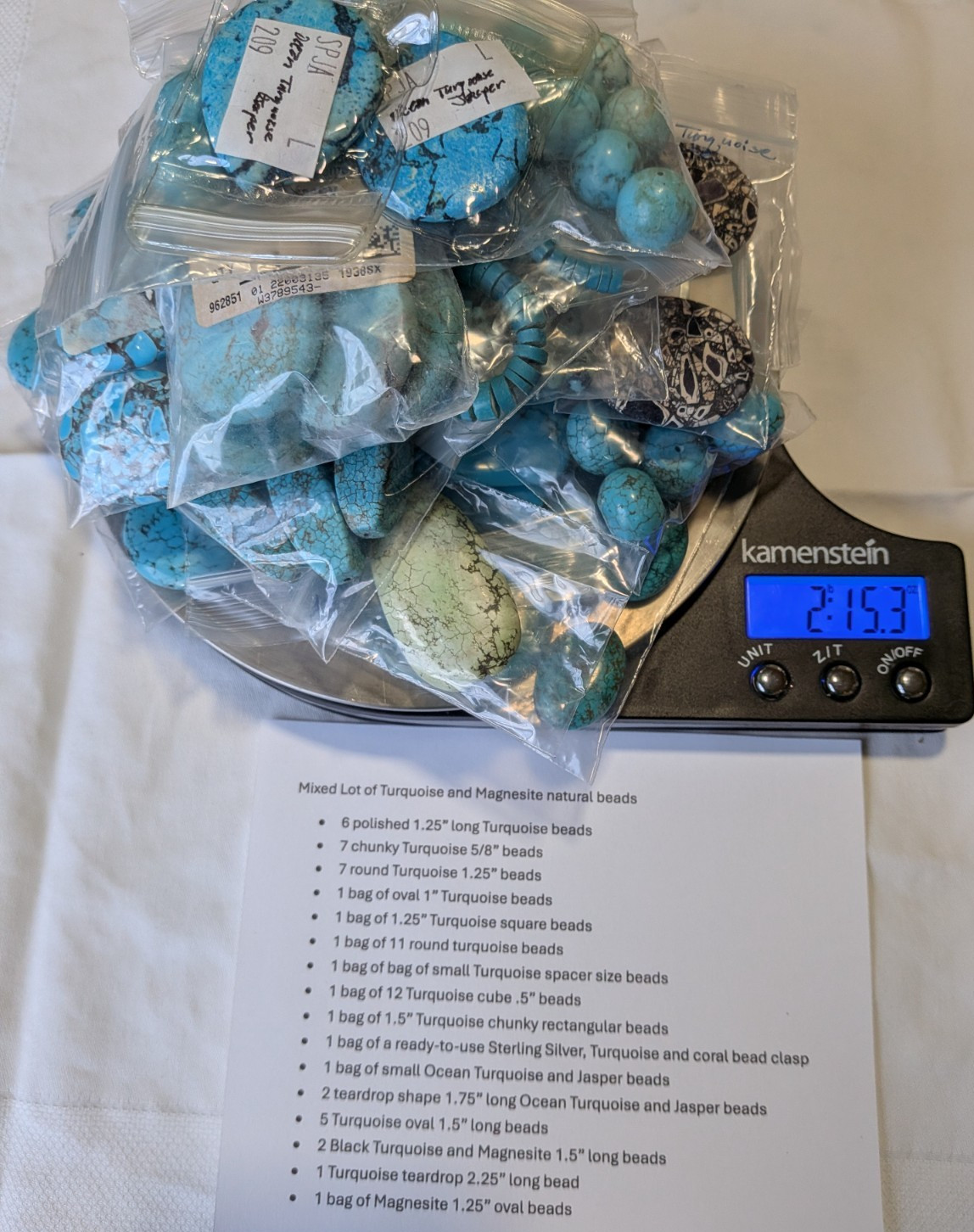 Turquoise & Magnesite beads Mixed Lot for DIY jewelry, Various size, shapes