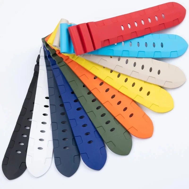 22mm 24mm 26mm Rubber Watch Strap FKM Band For Officine Panerai Series