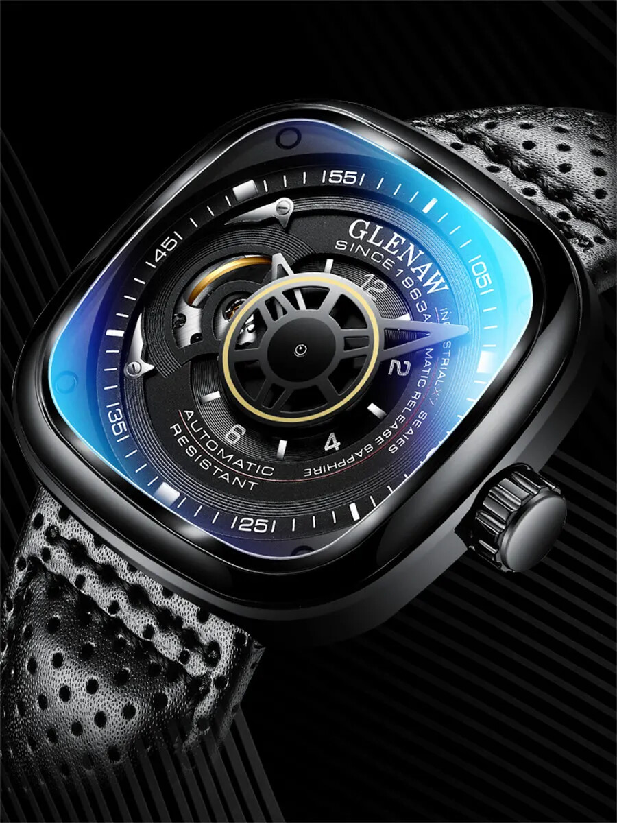 2025 New Mechanical Watch for Men Breathable Leather stainless Steel Automatic