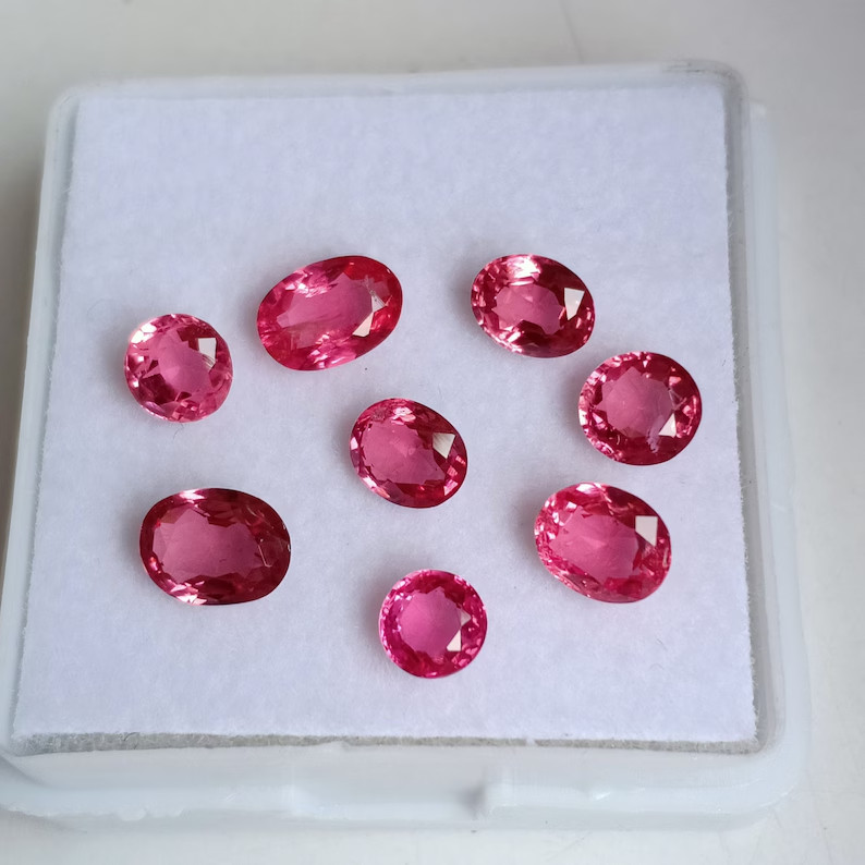 Natural Pink Spinel Cut 8 Pieces Lot Loose Gemstone For Jewelry Making 3 Carat