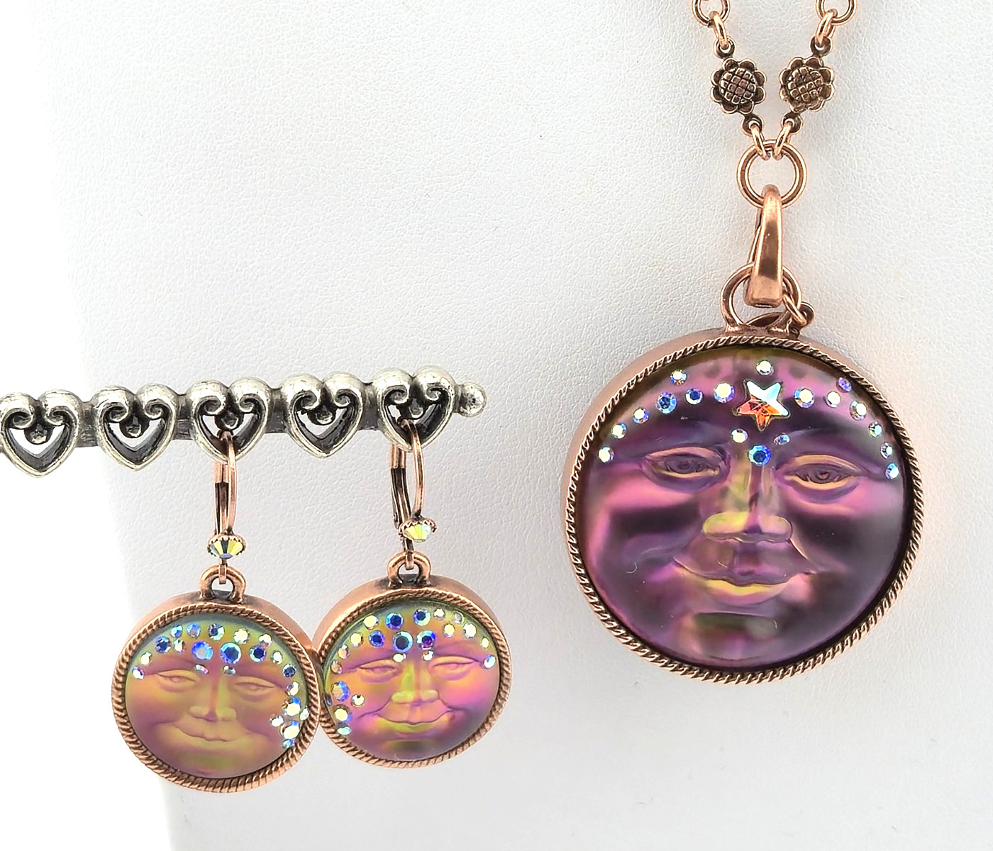 Kirks Folly Mystic Venus Seaview Moon Compass Pendant Earrings Copper Necklace