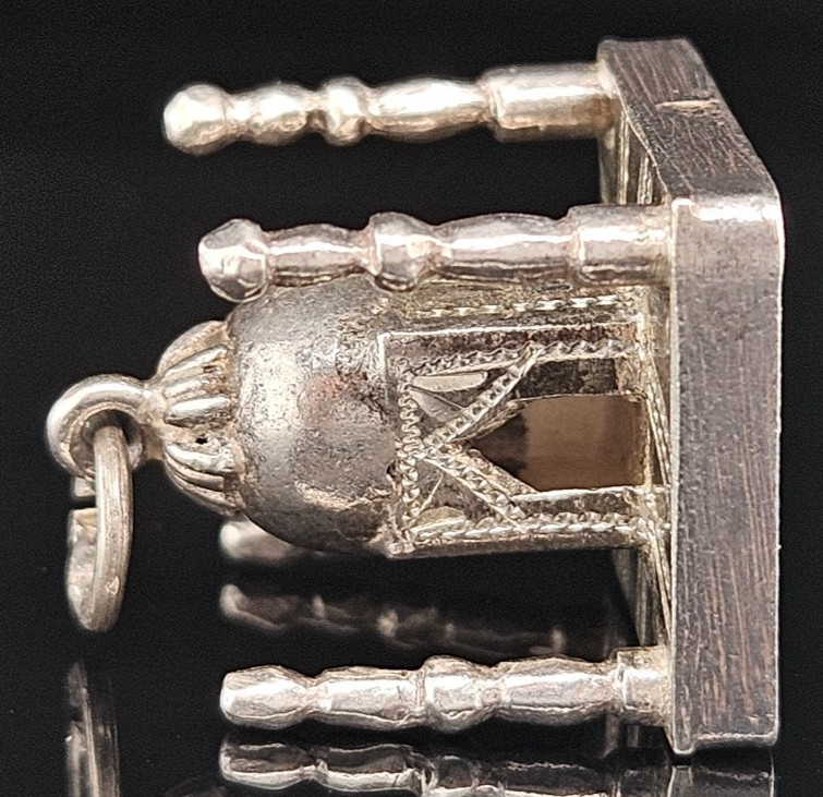 Sterling Silver TAJ MAHAL Charm Pendant Indian 3D Temple Vintage