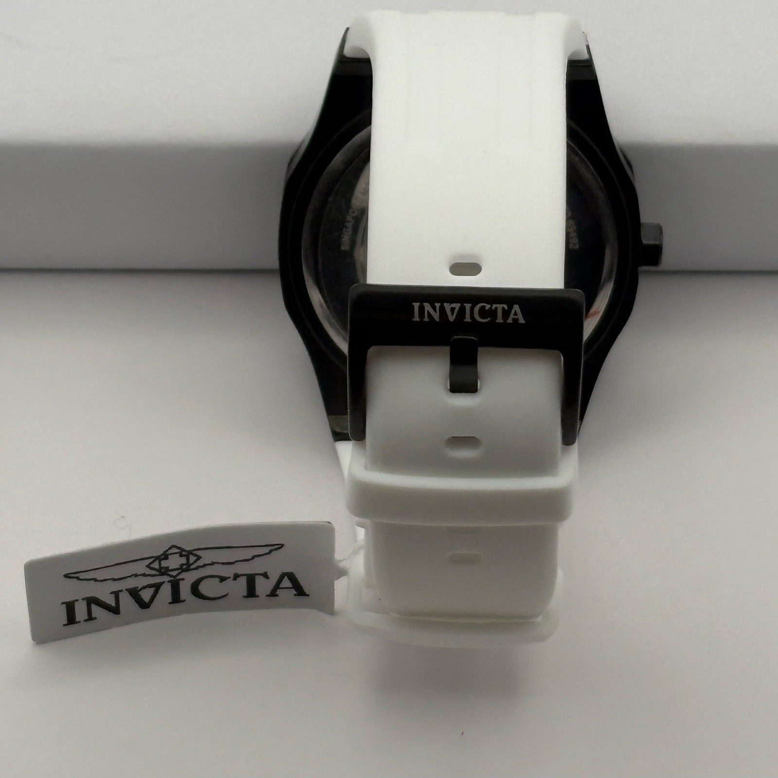 Invicta Speedway Rim 69492 Men’s 42mm Black Skeleton Dial White Silicone Watch