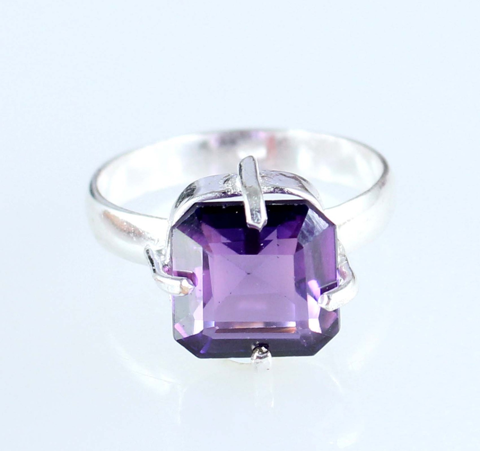 Natural 8.05 Ct Octagon Boysenberry Sapphire Gemstone Ring Free Certification