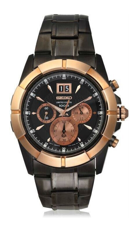 Seiko Lord SPC112P1 Chronograph Limited Edition Black Dial Steel Watch