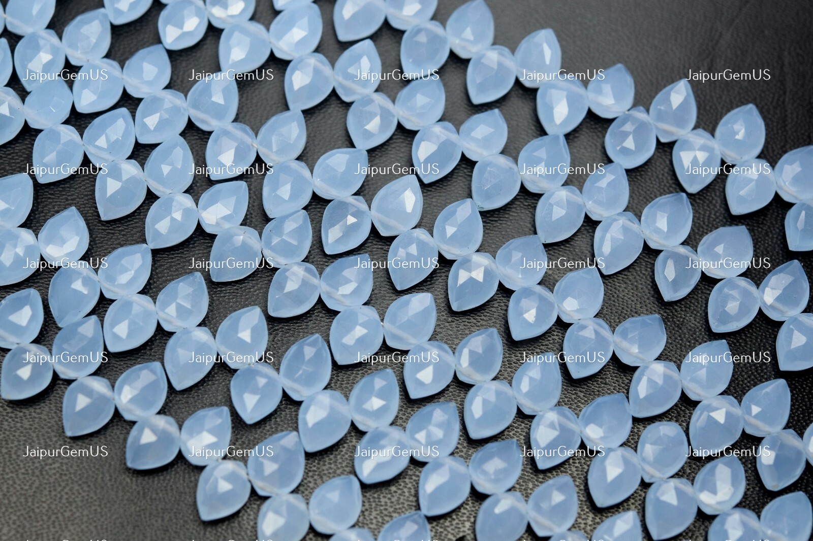 7 Inches Strand, Holly Blue Quartz Faceted Fancy Pear Shape Size-8.00mm Approx