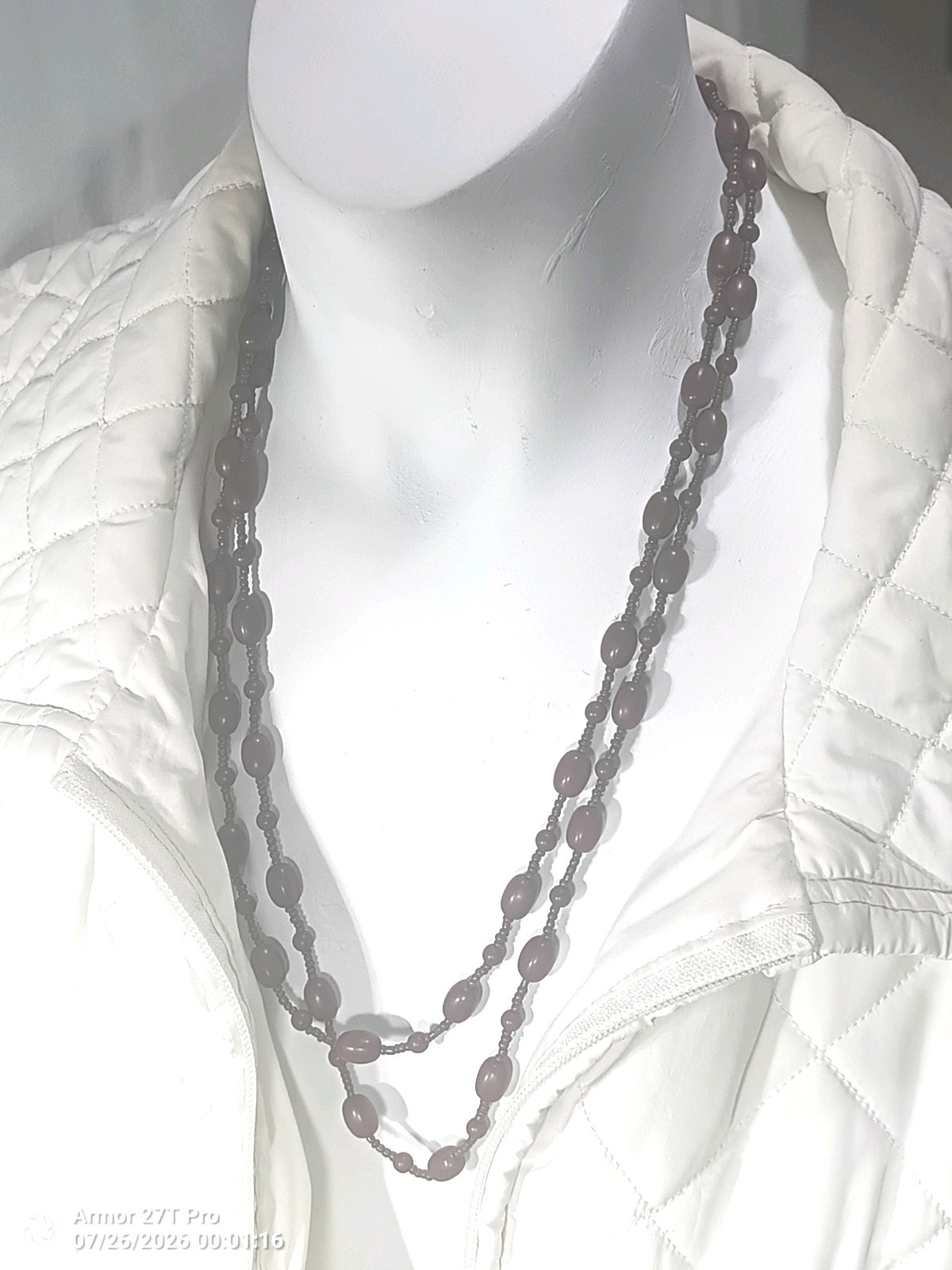 Vintage Bohemian Fashion Necklace Lot – Red Beaded & Lightweight Aluminum 3piece