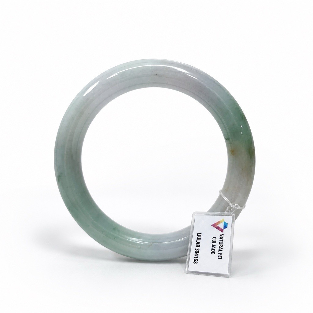 Certified Natural Grade A Jadeite Jade Round White Green Purple 57.9 mm