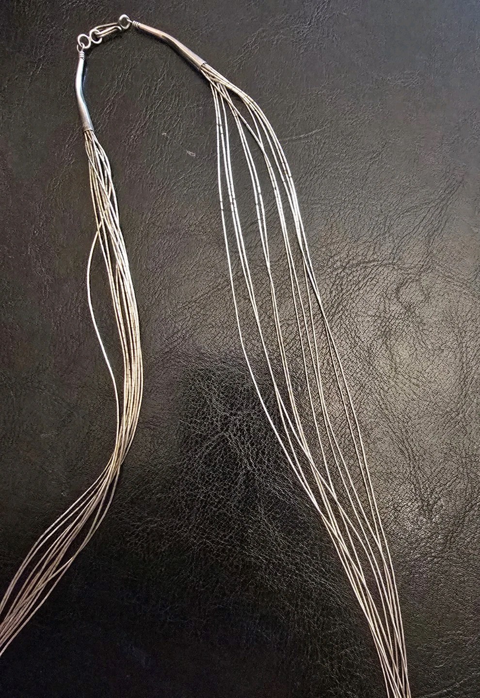 Vtg 925 Sterling Silver 10 Multi-Strand Liquid Chain Necklace 30 Inches 16.5 g